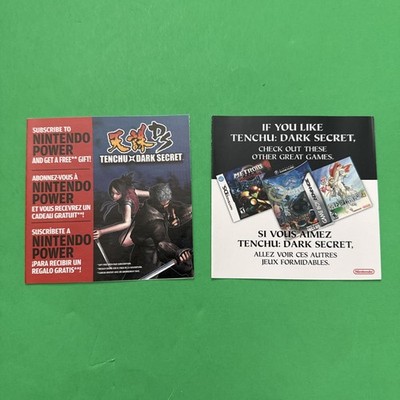 Tenchu Dark Secret Subscribe To Nintendo Power /if You Like Insert Only Ds