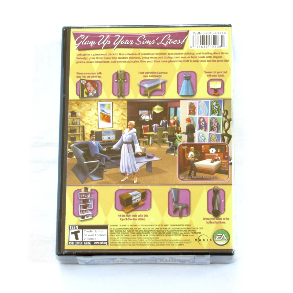 The Sims 2 Glamour Life Stuff PC Game Expansion New Sealed 2006 - Image 4 of 4