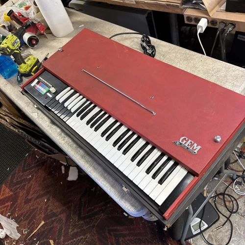 GEM solid state Red Compact Portable Organ Vintage 1960s Italy Vox Farfisa