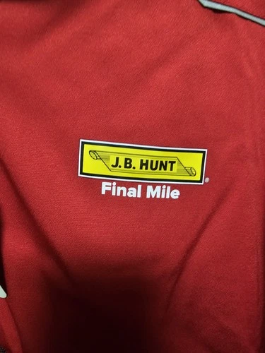 Trimark Mens Red Coat JB Hunt Logo Size XL Fleece Lined image 2