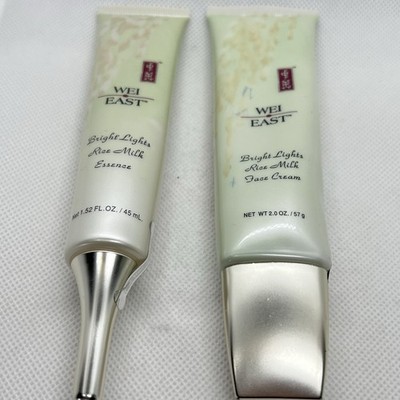 Wei East Bright Lights Rice Milk Essence 1.52 fl. oz/Face Cream 2 oz.-NOS-Sealed