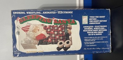 VTG Telco Sleeping Santa Motion-ettes Animated Snoring Whistling W/Box 92 Works