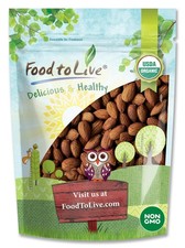 Organic Roasted Natural Almonds - Non GMO, Kosher, Vegan - by Food To Live