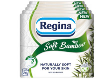 Regina Soft Bamboo - 20 Rolls of Toilet Tissue 3 Ply, 160 Sheets, Naturally Soft