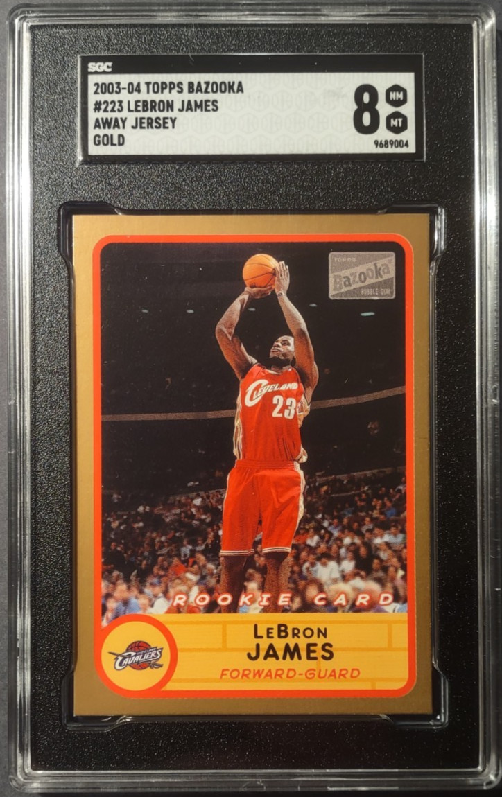 2003-04 Topps Bazooka Lebron James 223 B Away Gold SGC 8 Rookie