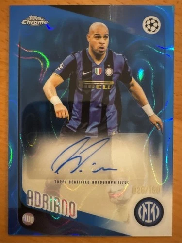 2025-26 Topps Chrome UEFA UCC ADRIANO Legend Auto Blue Lava /150 Inter &amp; Brazil