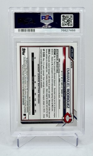 Emmanuel Rodriguez 2021 Bowman Chrome 1st Auto RC Refractor /499 - PSA 9 Mint - Picture 2 of 2
