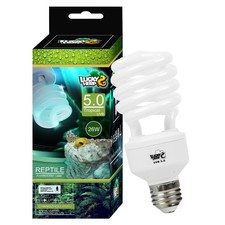 Reptile UVA UVB Light 5.0, 26W Compact Fluorescent Tropical Terrarium Lamp