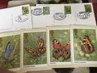 GB STAMPS ROYAL MINT OFFICIAL POSTCARDS BOTH FDC USED & MINT 1981 BUTTERFLIES