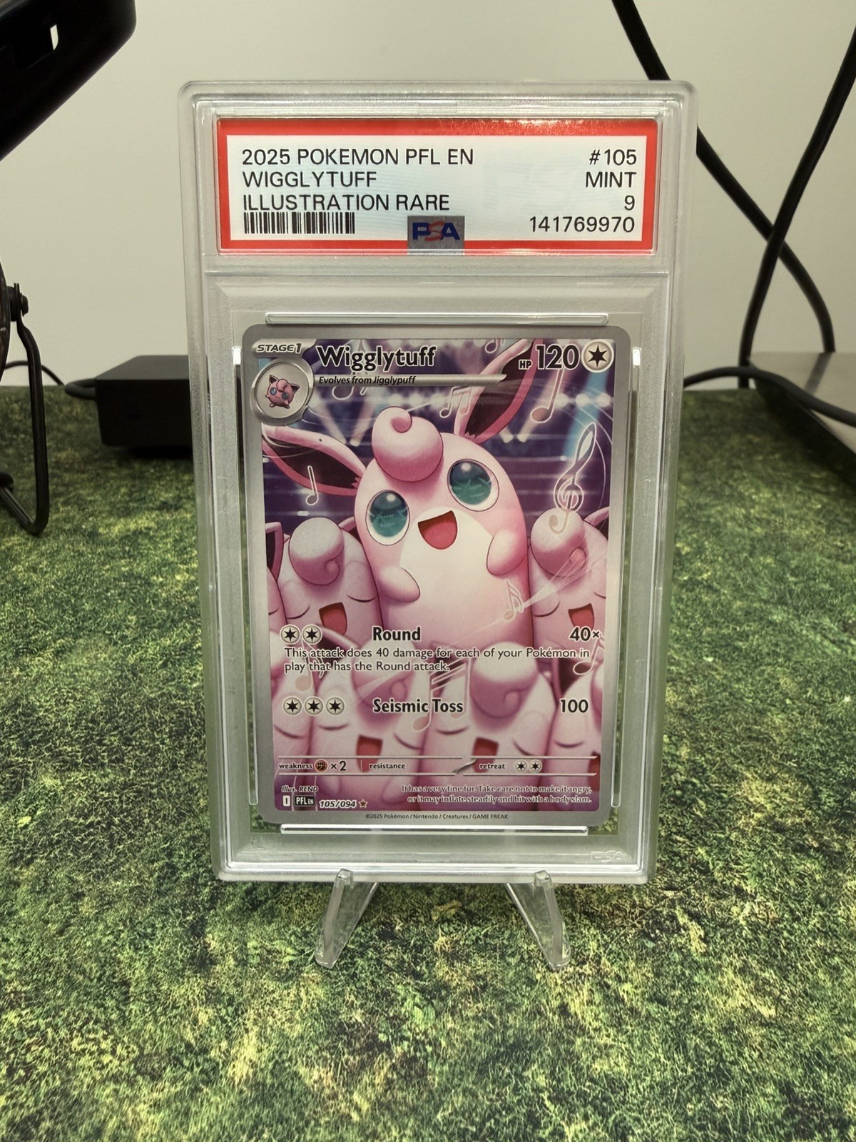 Pokémon TCG Wigglytuff 105/094 Phantasmal Flames Illustration Rare Mint PSA9