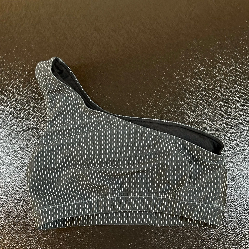 Albion Fit One Shoulder Sports Bra Black White Dash Print Womens Size Small - Image 3 of 4