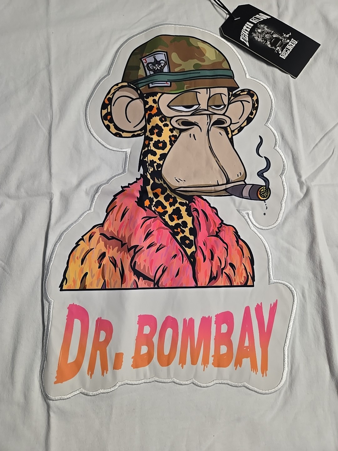 FILA T shirt Death Row Records uomo 2XL Dr. Bombay scimmia annoiata bianca leopardata snoop dogg