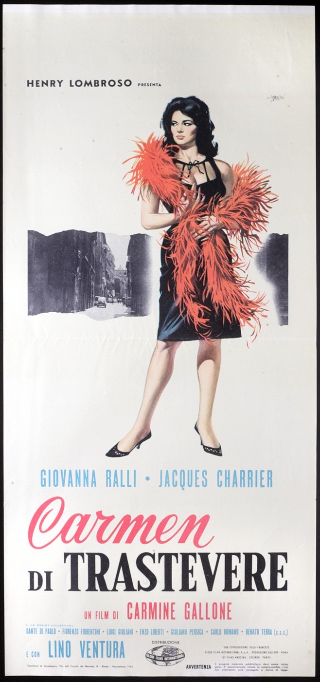 Locandina originale film Carmen di Trastevere (1963) - Regia di Carmine Gallone