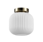 Globe LILY 1-Light Flush Mount Ceiling Light Fixture, Matte Brass Finish