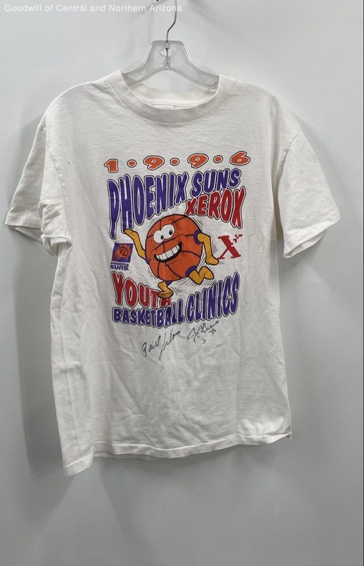 Delta 1996 Phoenix Suns Youth Basketball T- Shirt W/ Signatures Size M