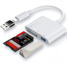SD Card Reader,Micro SD Card Reader for iPhone 17 16 15/iPad/Mac/Laptop 3 in ...