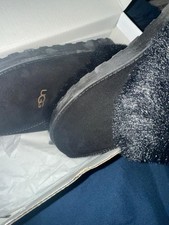 UGG Scuff Sis black suede slippers with a statement Esperanza sheepskin