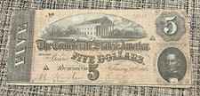 1864 $5 Five Dollar Note The Confederate States of America Richmond A 38787