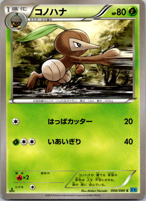 Nuzleaf 1st Edition Common XY2: Wild Blaze 006/080 NM