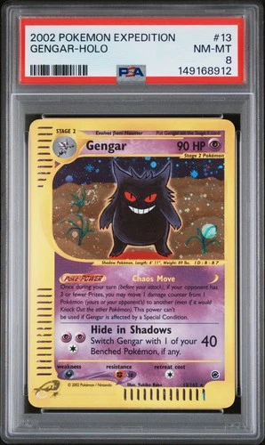 2002 POKEMON EXPEDITION #13 GENGAR-HOLO PSA 8