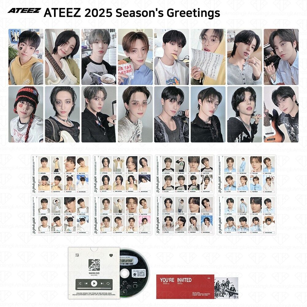 数量限定価格!! Photocard Greetings Season's 2025 ATEEZ ID DVD Making Photo K-POP・アジア