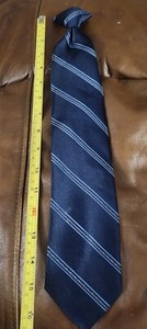 Youth 17" Blue Striped Clip-On Tie Ketech