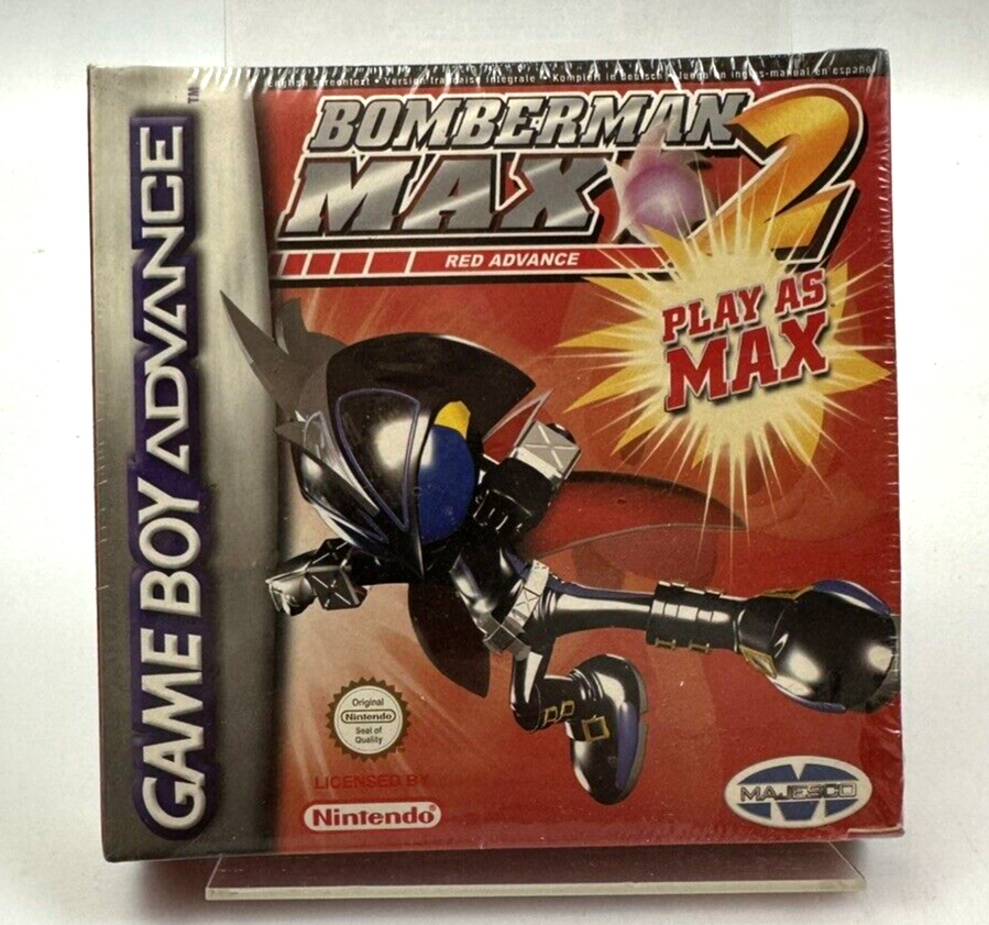 GBA Bomberman Max 2 Red Advance, New And Factory Sealed -**Flaw**