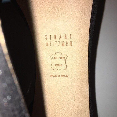 Stuart Weitzman Womens Nudist Goosebump Napa Sandal 10 Black Skinny Heel Leather - Picture 8 of 8
