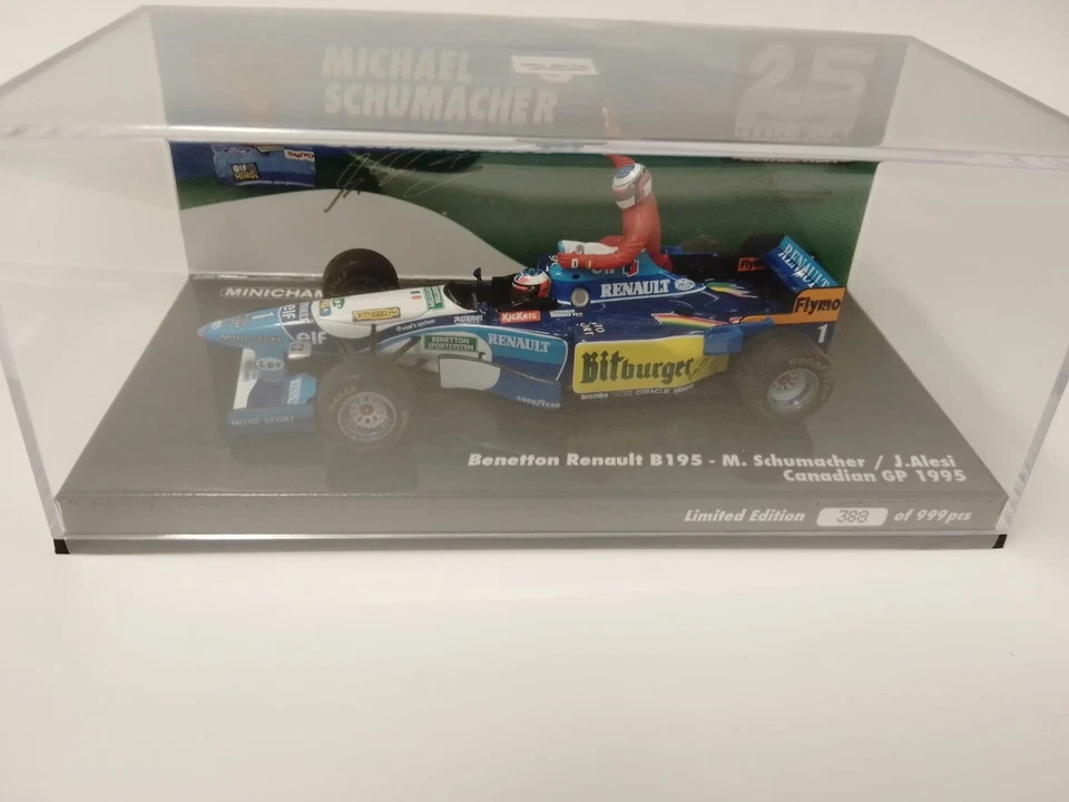 Minichamps Benetton B195 Schumacher taxi Alesi Canada GP 1995 WC 1/43 517950601 - Immagine 4 di 4