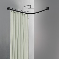 Shower Curtain Rail L Shape No Drilling Shower Rail Corner Telescopic Rod