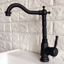 Black oil Antique Brass Swivel Bathroom Sink Faucet Mixer Basin Tap Knf350