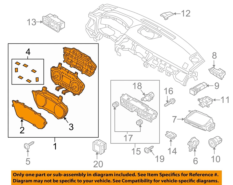 Used Speedometer Gauge fits: 2016 Hyundai Genesis cluster MPH US market Sdn w/el - Image 3 of 4