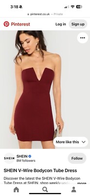 SHEIN V-Wire Bodycon Tube Dress Small Fitted, Curve Hugging | eBay