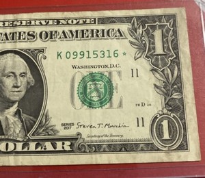 $1 Dollar Bill Star Note 