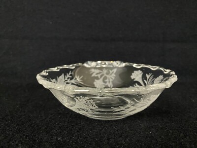 Vintage Fostoria Glass Etching Heather Crystal Bowl 1