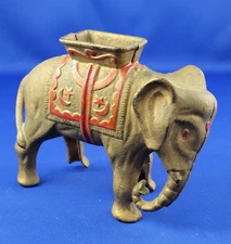 Elephant with Howdah AC Williams Cast Iron Still Coin Bank ca 1900 Height 4¾ in.