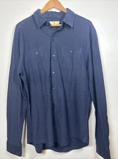 The Normal Brand Sequoia Jacquard Button Down Navy L