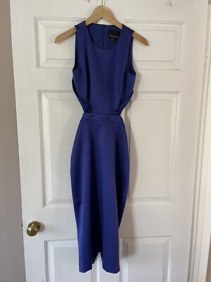 Cynthia Rowley Blue Sleeveless Dress With Open Back Size 2
