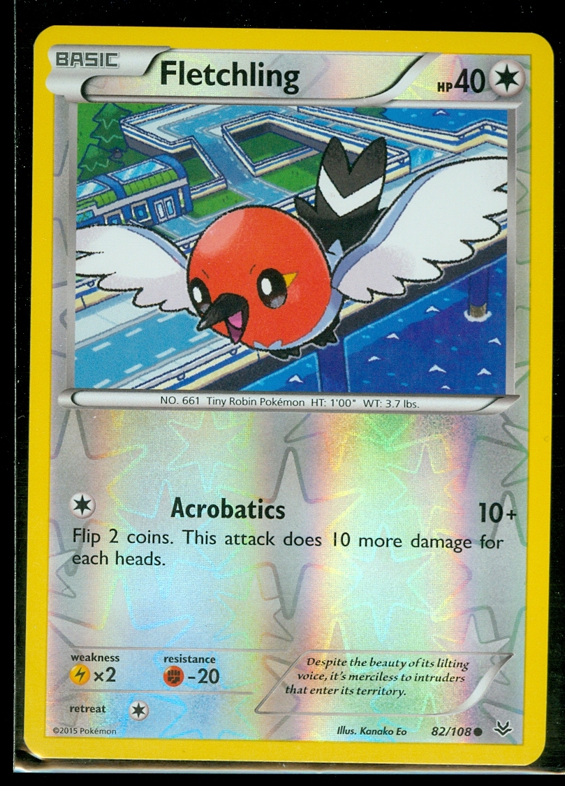 Pokemon FLETCHLING 82/108 - XY Roaring Skies - Rev Holo - MINT | eBay
