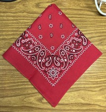 QUANTITY 8 - RED 100 COTTON NEW RED BANDANAS 22  X 22  - PRINTED ON BOTH SIDES
