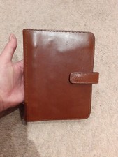 MULBERRY Vintage Brown Leather Agenda Organiser Diary Planner