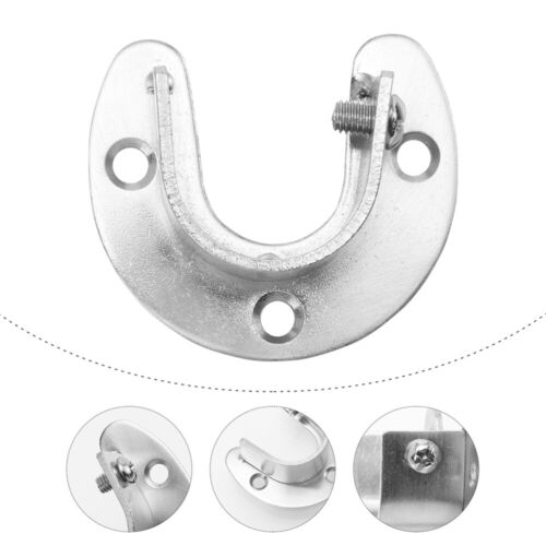 2 Pcs Closet Rod Center Support Shower Rod Holder Wardrobe Bracket Rod Holder