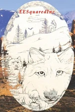 Wolf Static Cling Window Decal OVAL 10x16 Wolves Decals Western Door Decor