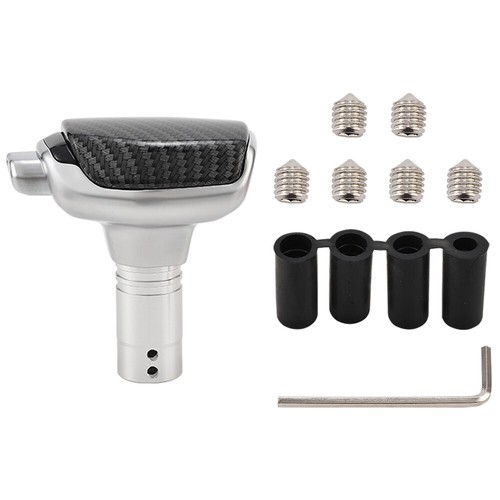 Car Carbon Fiber Shift Knob Automatic Gear Stick Shifter Lever W/button 4adapter - Picture 6 of 6