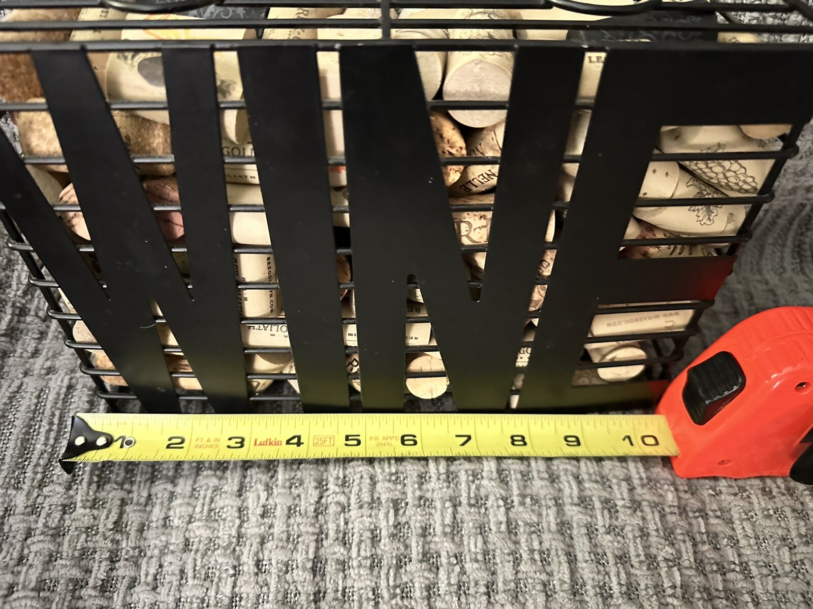 Modren Cork Holder “WINE” Wire Room Décor 11x8 with corks, Top Entry