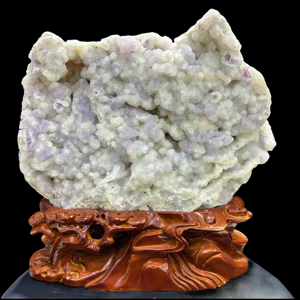 18.4LB Natural Purple Fluorite Quartz Crystal Cluster with Stand for Reiki Healing