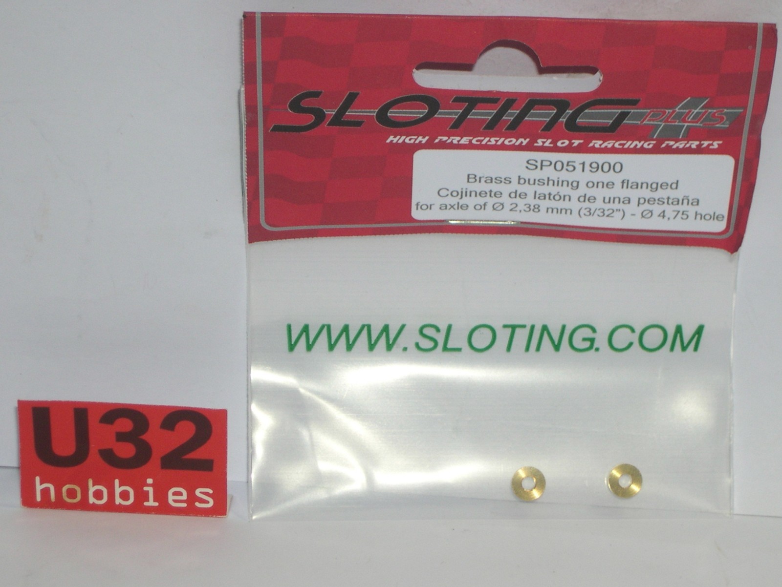 Sloting Plus SP051900 Bearing Brass Un Lip Axis 2.38mm Diameter 