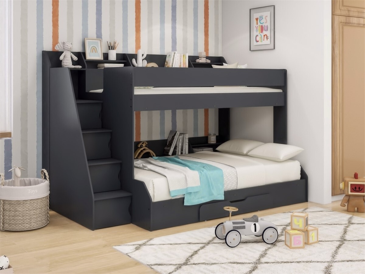Triple Bunk Bed With Shelves Drawer Harvard Small Double