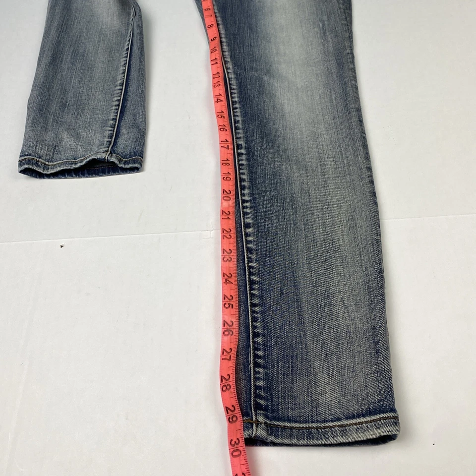Hint Women’s Size 29 Jeans Rhinestones Blue Denim Skinny Distressed Stretch - Image 4 of 4
