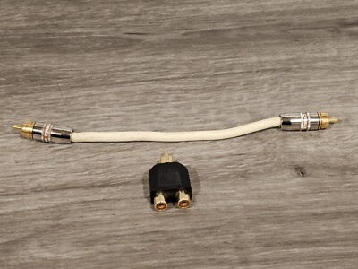 Monster Cable Interlink 201 8'' inch + RCA Male to 2 RCA Female Y-Adapter